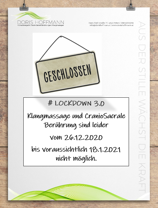 Lockdown 3.0 – Verlängerung bis 8.2.2021